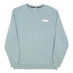 PUMA Mens Blue Crew Neck L Sweatshirt Cotton Blend Pullover Casual
