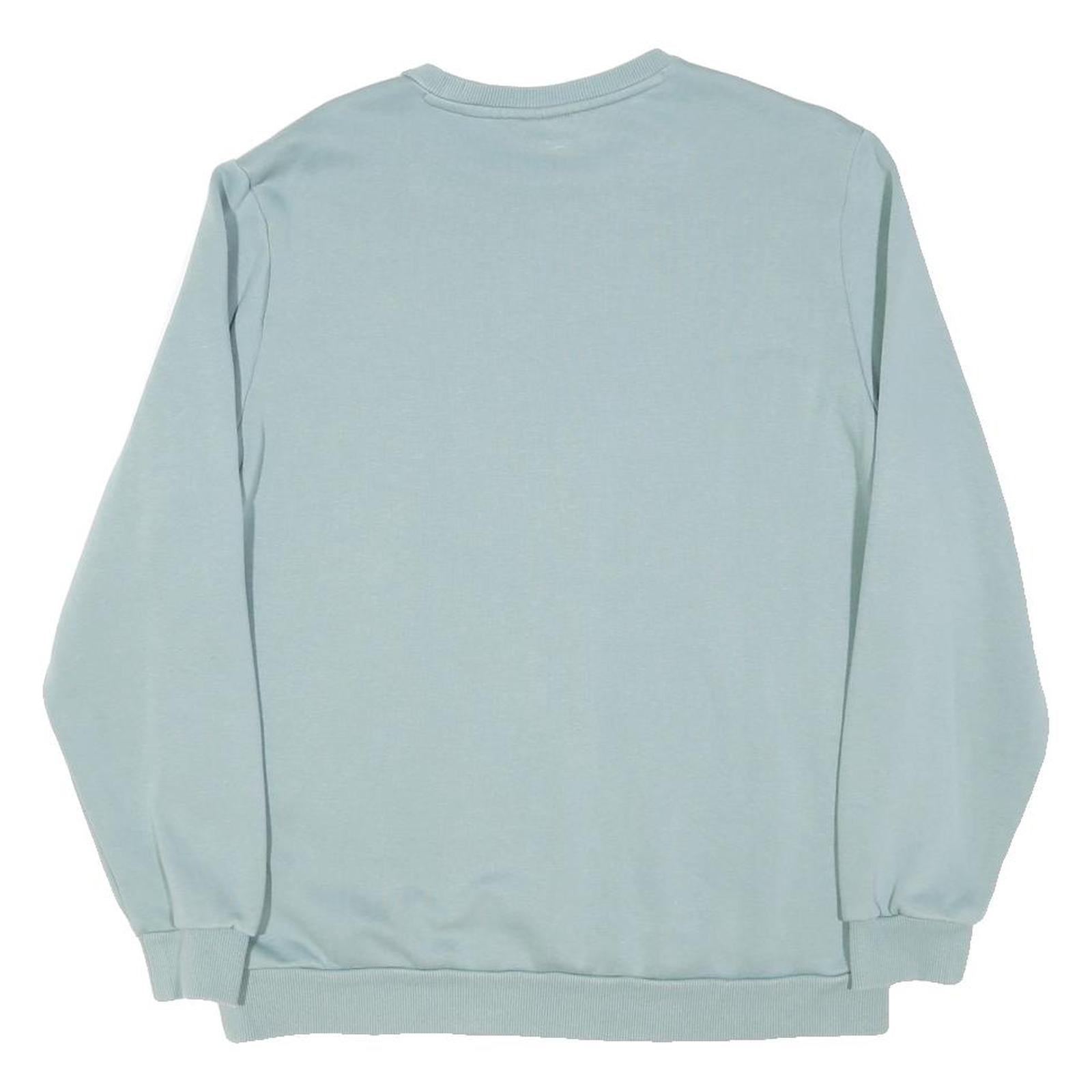 PUMA Mens Blue Crew Neck L Sweatshirt Cotton Blend Pullover Casual