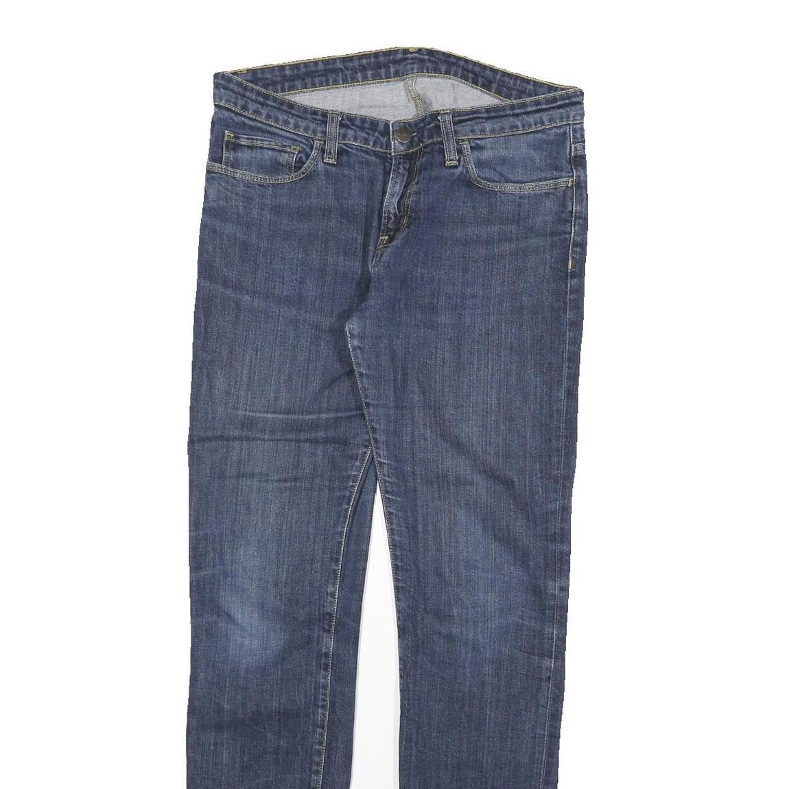 CARHARTT Mens Slim Blue Denim Jeans W29 L32 Cotton Blend Zip Plain Pocket