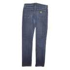 CARHARTT Mens Slim Blue Denim Jeans W29 L32 Cotton Blend Zip Plain Pocket