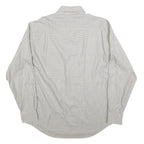 NAUTICA Mens White & Grey Checked Cotton Blend Shirt M Classic Button-Up