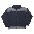 COMPANY Mens Navy & Grey Zip Jacket L Cotton Blend Plain Casual Fleece