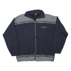 COMPANY Mens Navy & Grey Zip Jacket L Cotton Blend Plain Casual Fleece