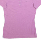 TOMMY HILFIGER Womens Pink Short Sleeve Plain Polo Shirt M Classic Fit