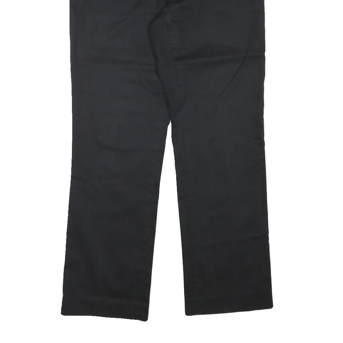LAUREN RALPH LAUREN Womens Cotton Blend Black Regular Fit Straight Trousers W31