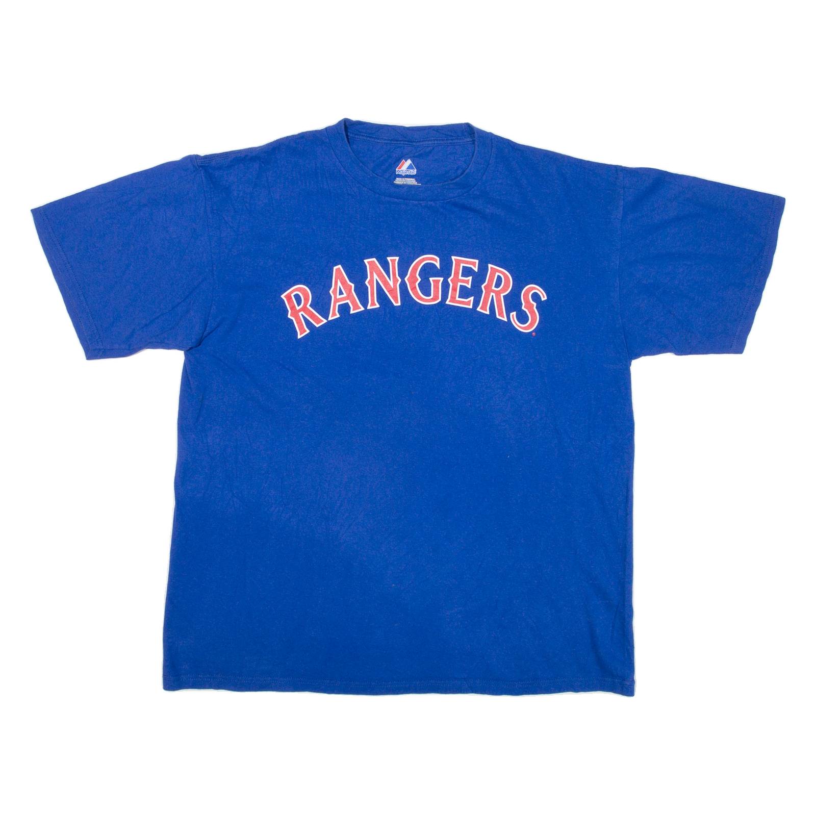 MAJESTIC Rangers Mens T-Shirt Blue USA L