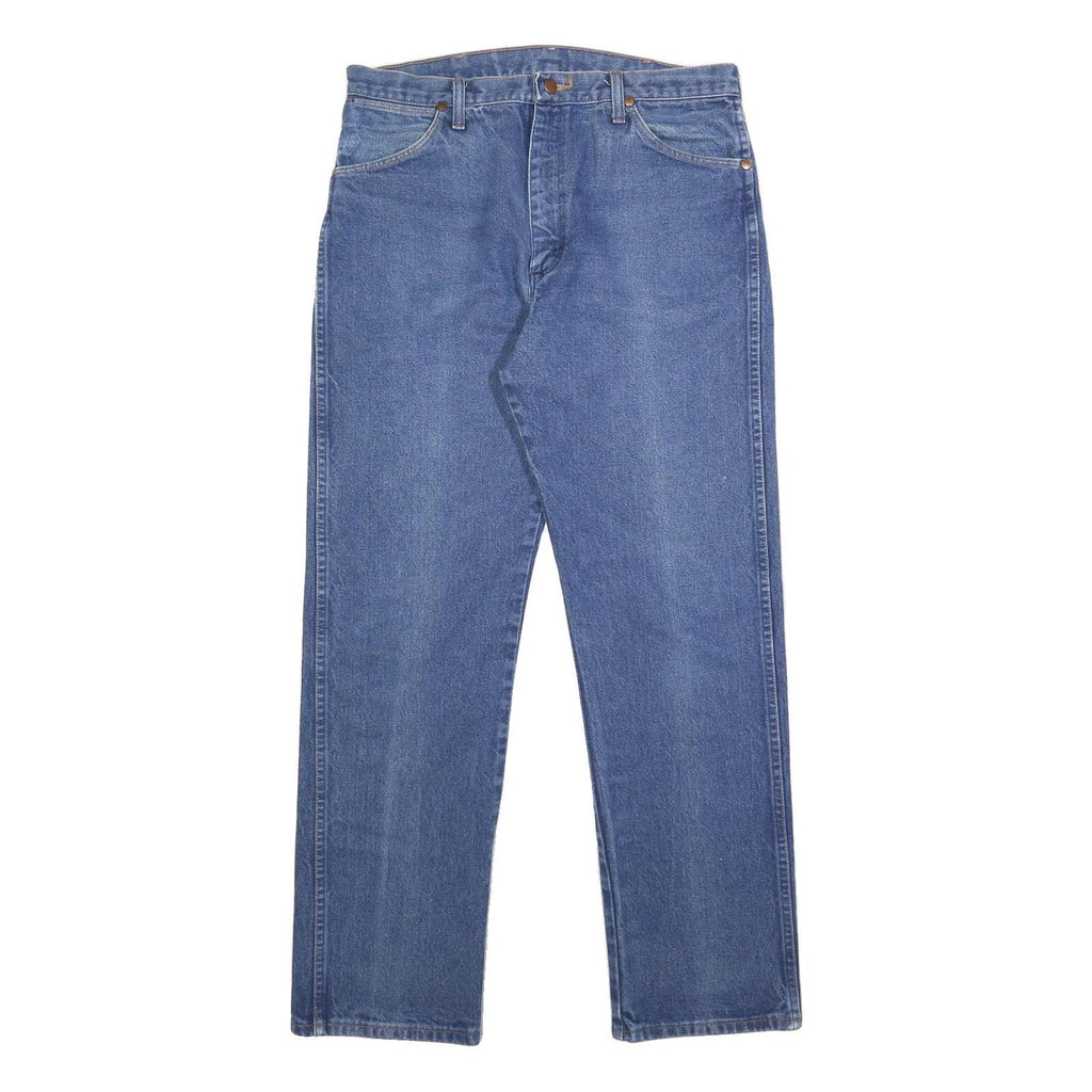 WRANGLER Mens Regular Fit Straight Blue Denim Jeans W35 L32 Classic Zip