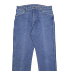 WRANGLER Mens Regular Fit Straight Blue Denim Jeans W35 L32 Classic Zip