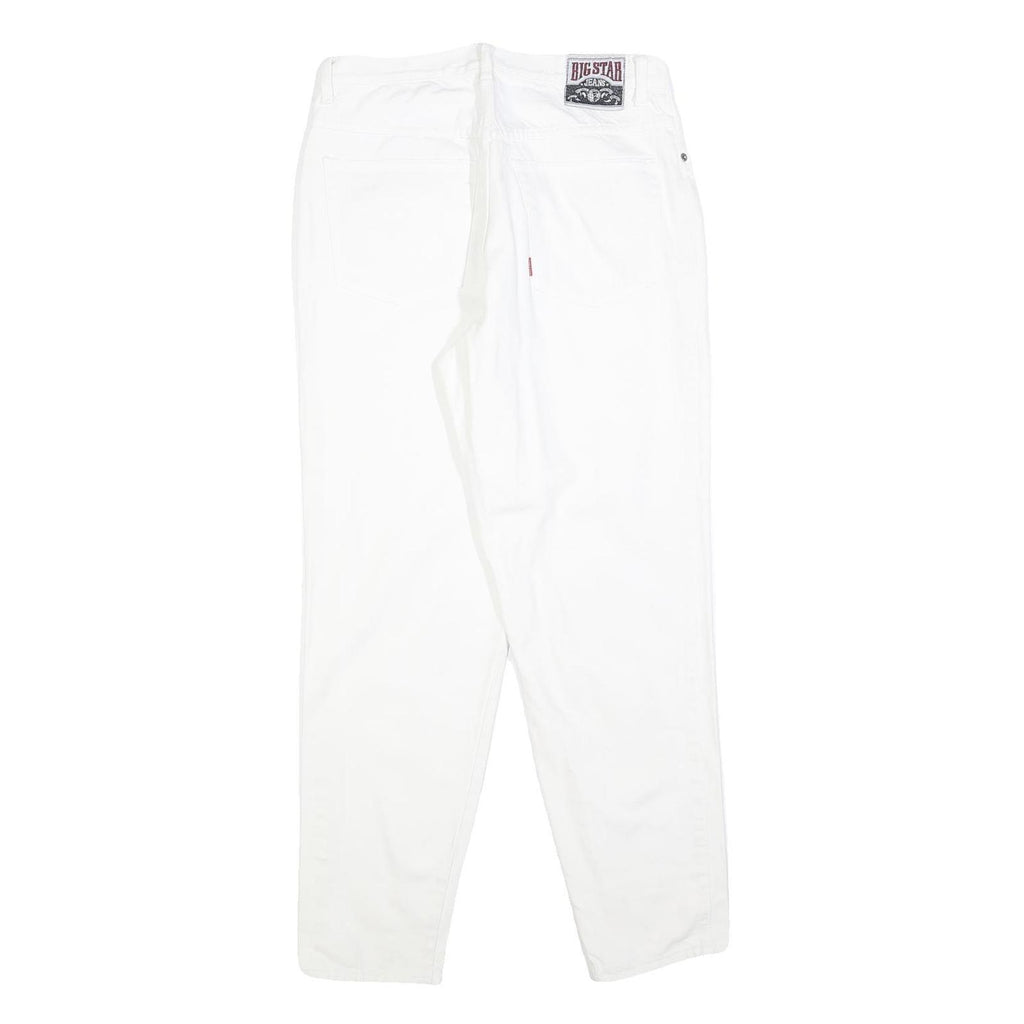 BIG STAR Womens Jeans White Regular Straight Denim W30 L30 Cotton Blend Zip