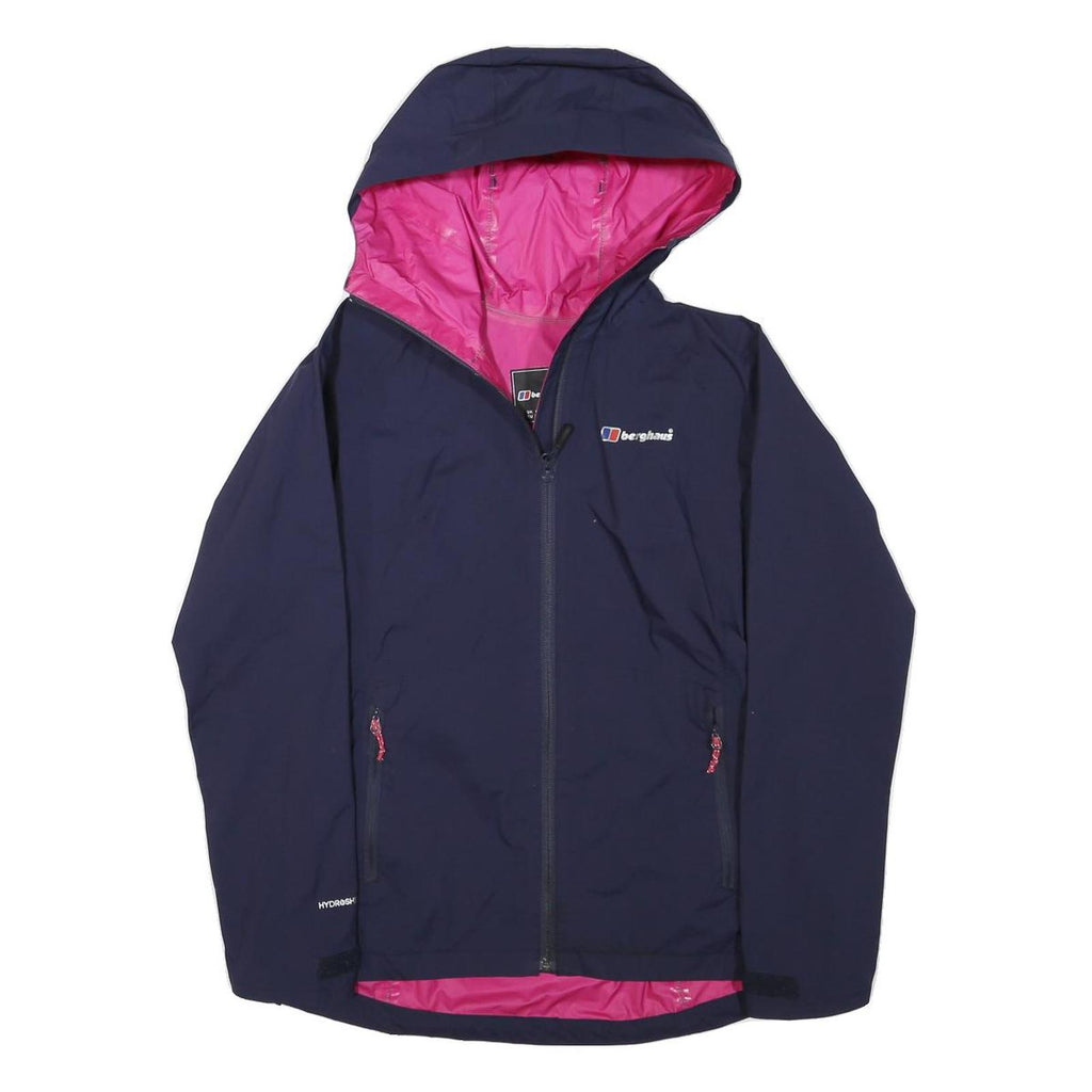 BERGHAUS Womens Navy Blue Outdoor Jacket XS Polyester Blend Hooded Zip
