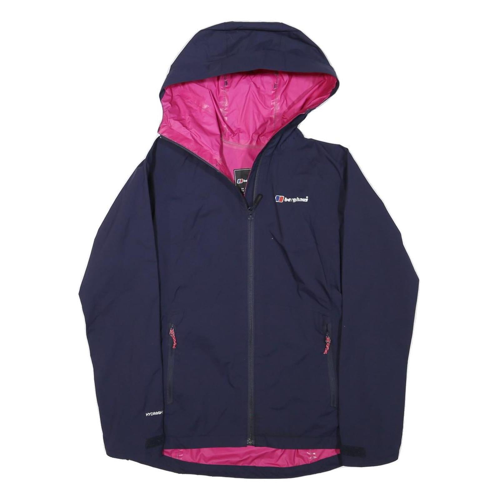 BERGHAUS Womens Navy Blue Outdoor Jacket XS Polyester Blend Hooded Zip