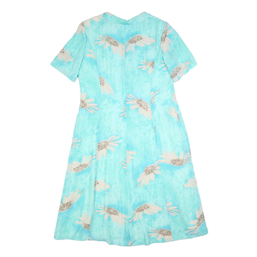TULLO Womens Blue Floral Day Dress Woven Short Sleeve Knee Length XL Button
