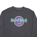 Womens Black Hard Rock Cafe Crew Neck XL Cotton Blend Sweatshirt Pullover