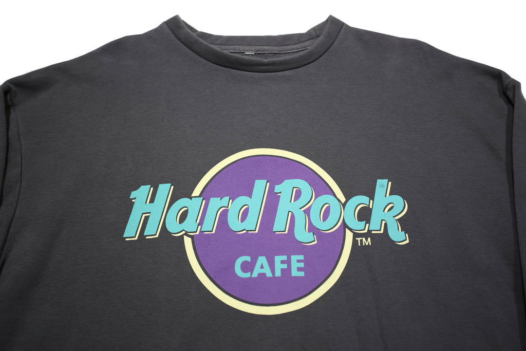 Womens Black Hard Rock Cafe Crew Neck XL Cotton Blend Sweatshirt Pullover