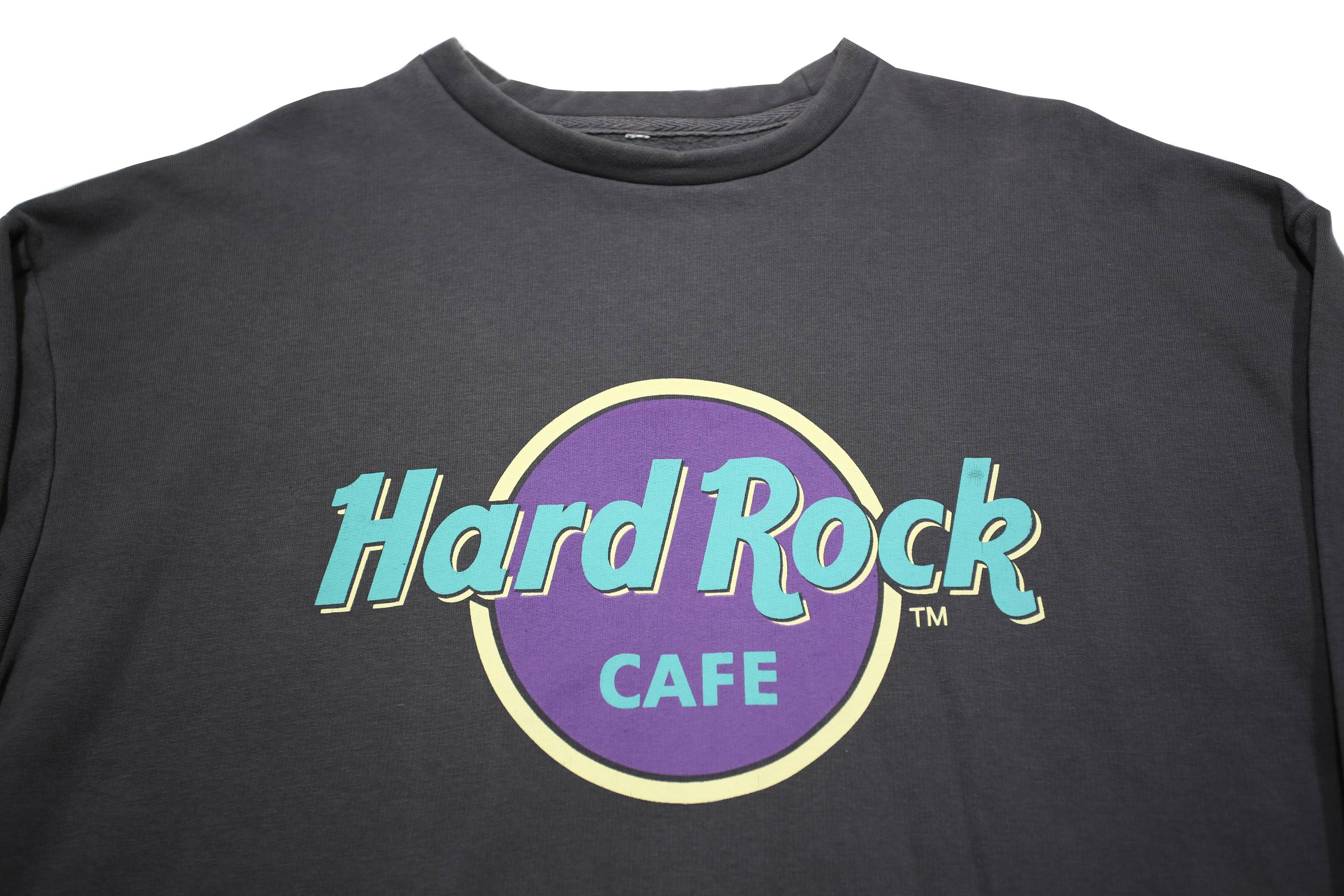 Womens Black Hard Rock Cafe Crew Neck XL Cotton Blend Sweatshirt Pullover