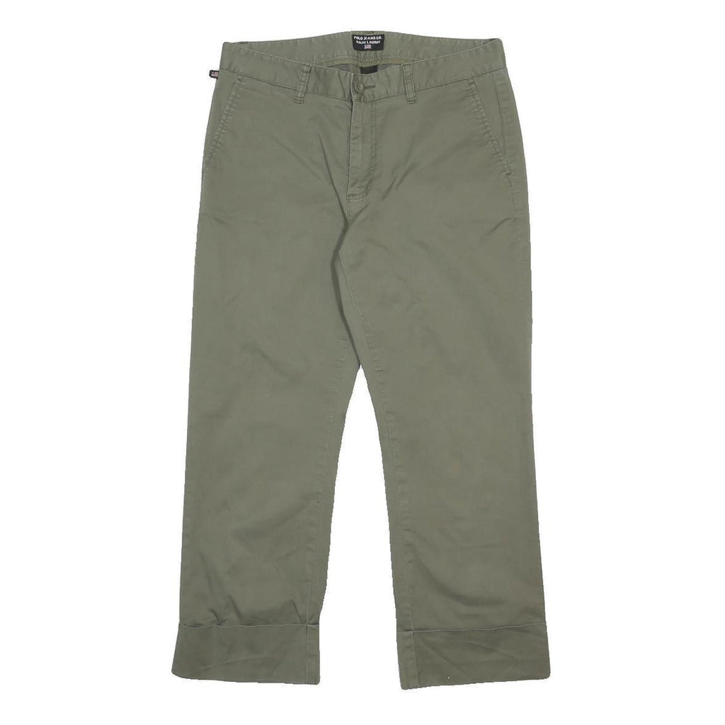 RALPH LAUREN POLO JEANS COMPANY Womens Cotton Blend Green Regular Trousers W30