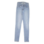 LEVI'S 721 Womens Jeans Blue Relaxed Skinny Denim Light W24 L31 Classic Zip