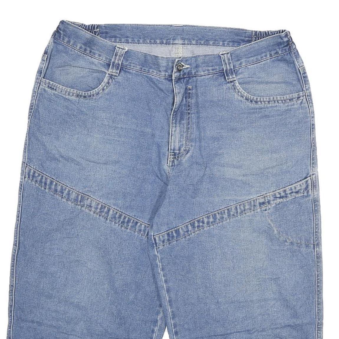 Mens Blue Casual Cotton Blend Denim Style Shorts 2XL W34 Comfortable Fit