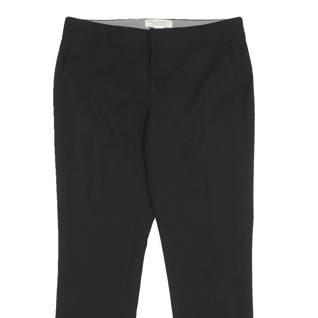 BANANA REPUBLIC Womens Wool Blend Black Slim Straight Trousers W29 L25 Formal