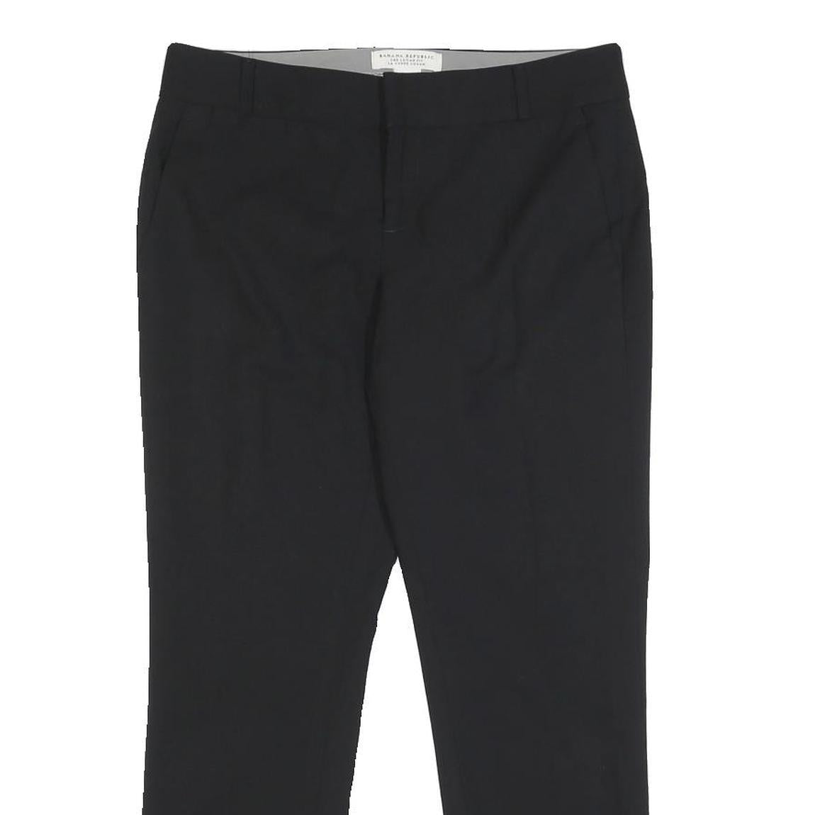 BANANA REPUBLIC Womens Wool Blend Black Slim Straight Trousers W29 L25 Formal