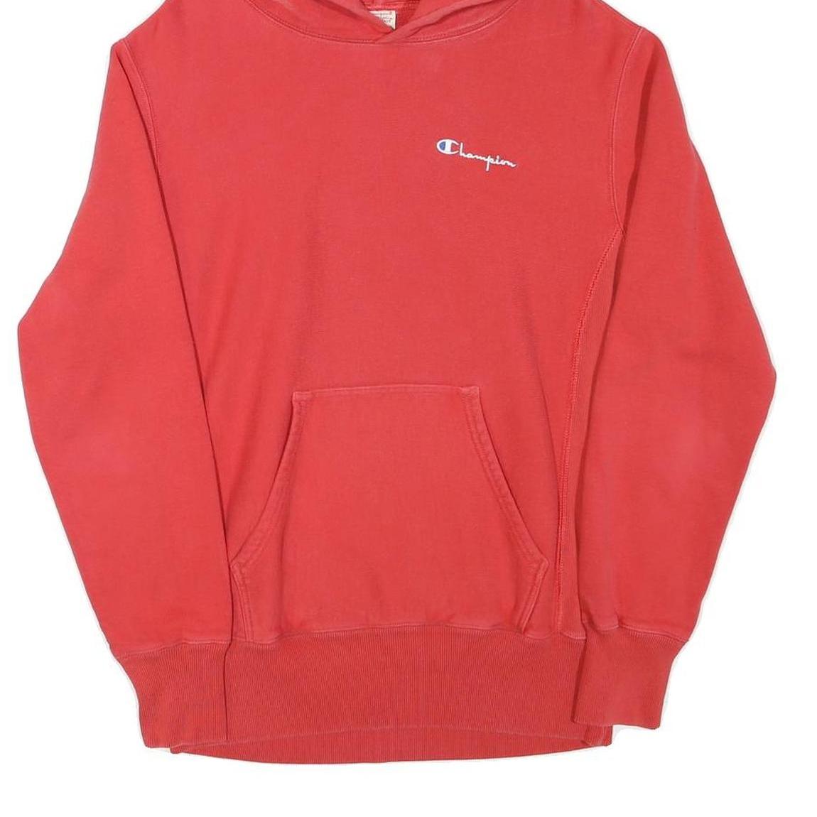 CHAMPION Mens Red Hoodie S Classic Pullover Cotton Blend Casual Sweatshirt