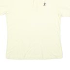 DISNEY Mens Cream Disney Mickey Mouse Short Sleeve Polo Shirt XL Cotton Blend