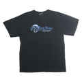 PORT & COMPANY Mens Black Dark Horse Lounge Graphic T-Shirt L Short Sleeve Crew
