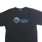 PORT & COMPANY Mens Black Dark Horse Lounge Graphic T-Shirt L Short Sleeve Crew