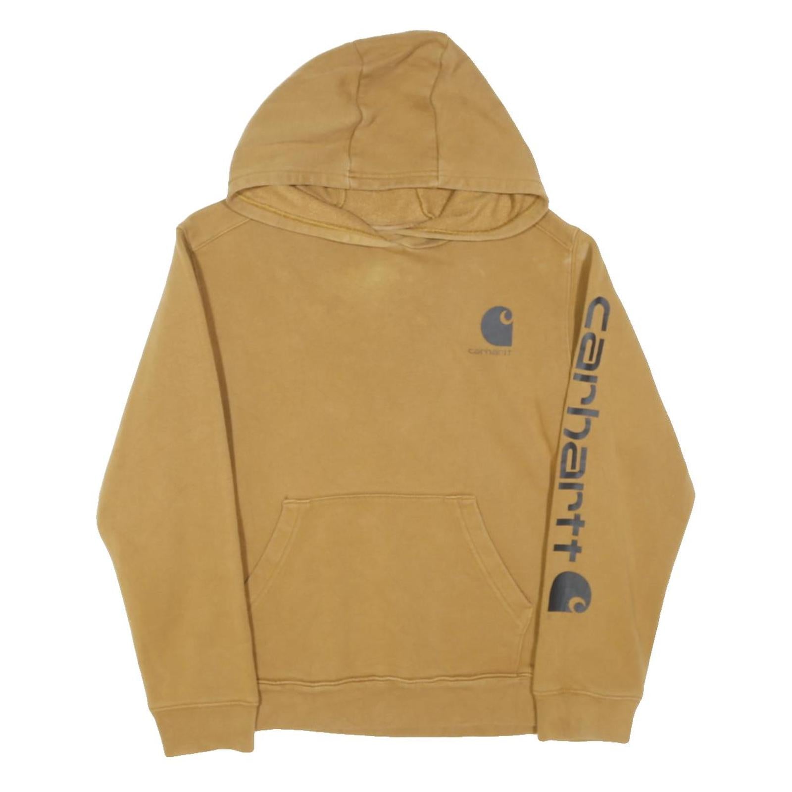 CARHARTT Boys Brown Hoodie 11Y Cotton Blend Pullover Hooded Sweatshirt