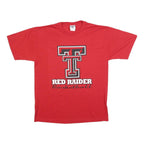 JERZEES Mens Red Red Raider Basketball Graphic T-Shirt L Short Sleeve Crew Neck