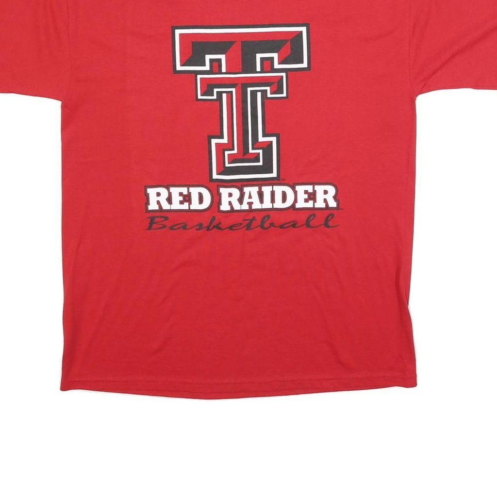 JERZEES Mens Red Red Raider Basketball Graphic T-Shirt L Short Sleeve Crew Neck
