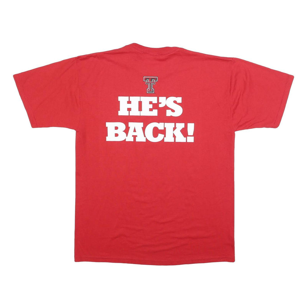 JERZEES Mens Red Red Raider Basketball Graphic T-Shirt L Short Sleeve Crew Neck