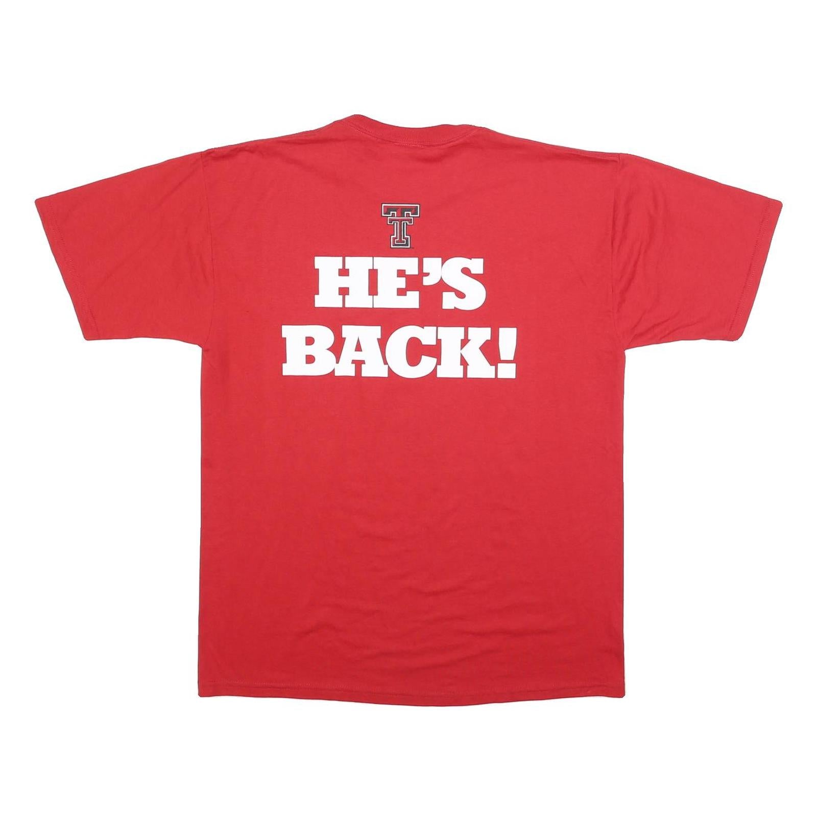 JERZEES Mens Red Red Raider Basketball Graphic T-Shirt L Short Sleeve Crew Neck