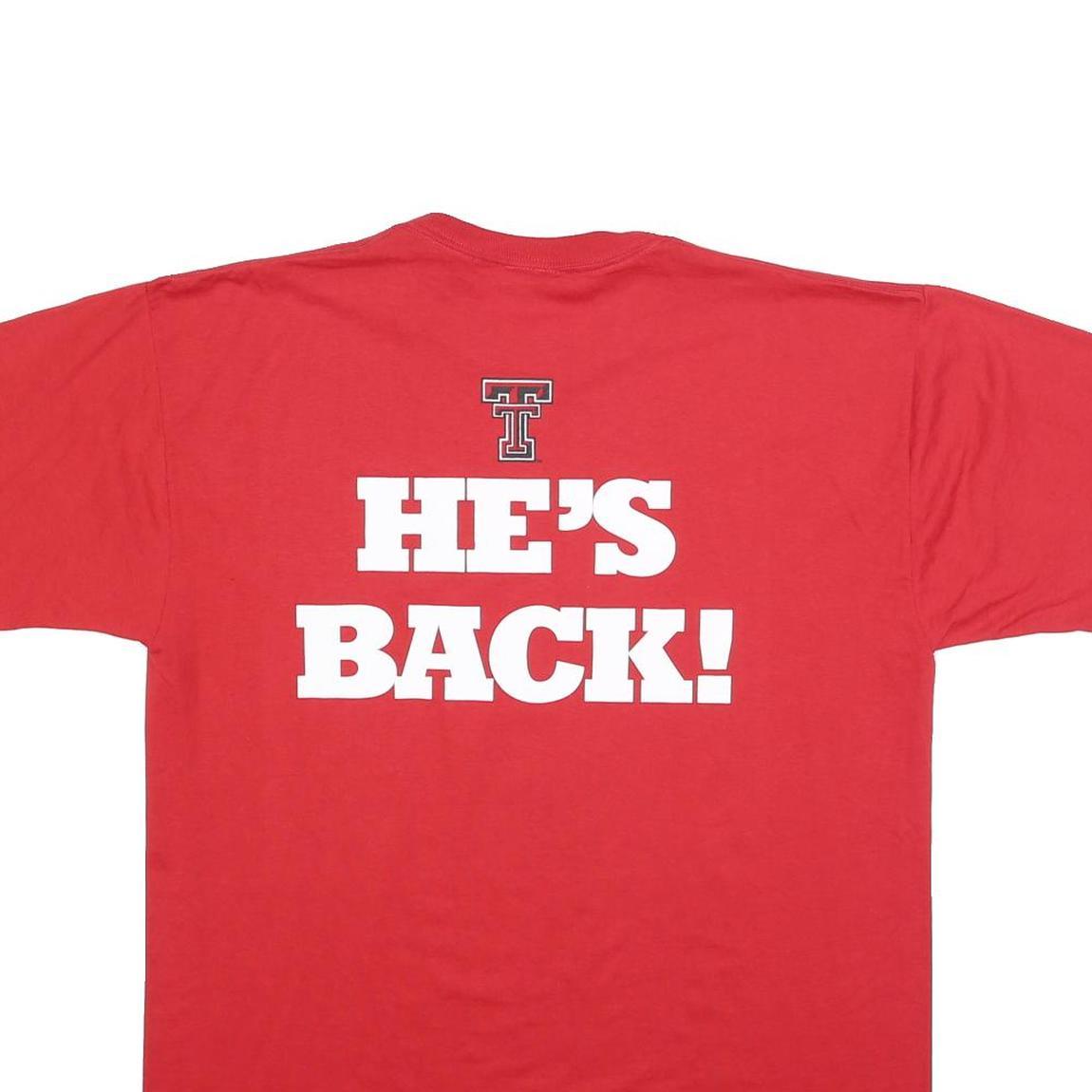 JERZEES Mens Red Red Raider Basketball Graphic T-Shirt L Short Sleeve Crew Neck