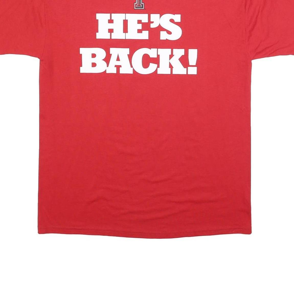 JERZEES Mens Red Red Raider Basketball Graphic T-Shirt L Short Sleeve Crew Neck