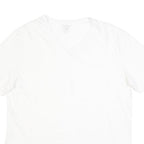 CALVIN KLEIN Mens White V-Neck T-Shirt XL Plain Cotton Blend Casual Summer