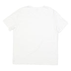 CALVIN KLEIN Mens White V-Neck T-Shirt XL Plain Cotton Blend Casual Summer