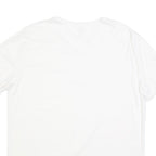 CALVIN KLEIN Mens White V-Neck T-Shirt XL Plain Cotton Blend Casual Summer