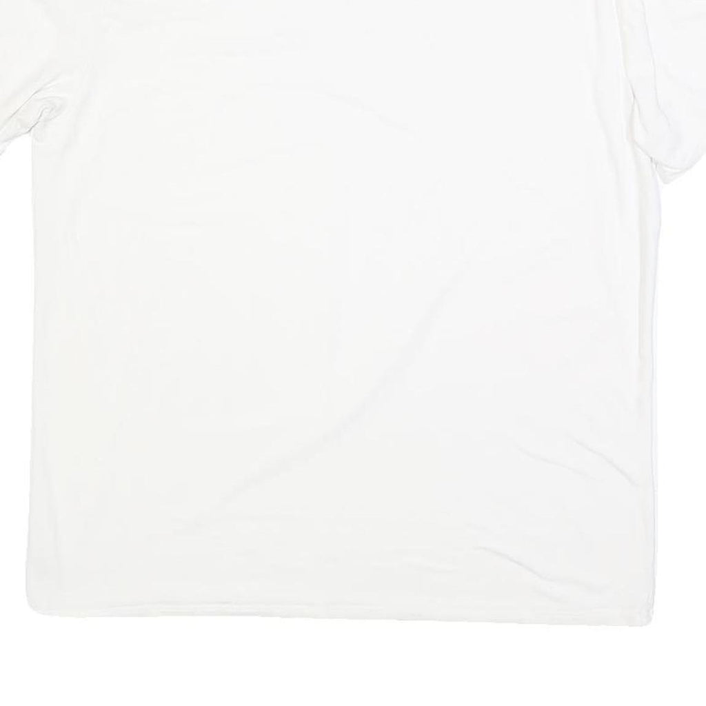 CALVIN KLEIN Mens White V-Neck T-Shirt XL Plain Cotton Blend Casual Summer