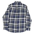 CHAPS Mens Blue Black & White Check Long Sleeve Shirt L Cotton Blend