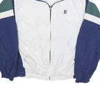 NIKE Mens White & Navy Colourblock Zip Jacket S Polyester Blend Retro Sportswear