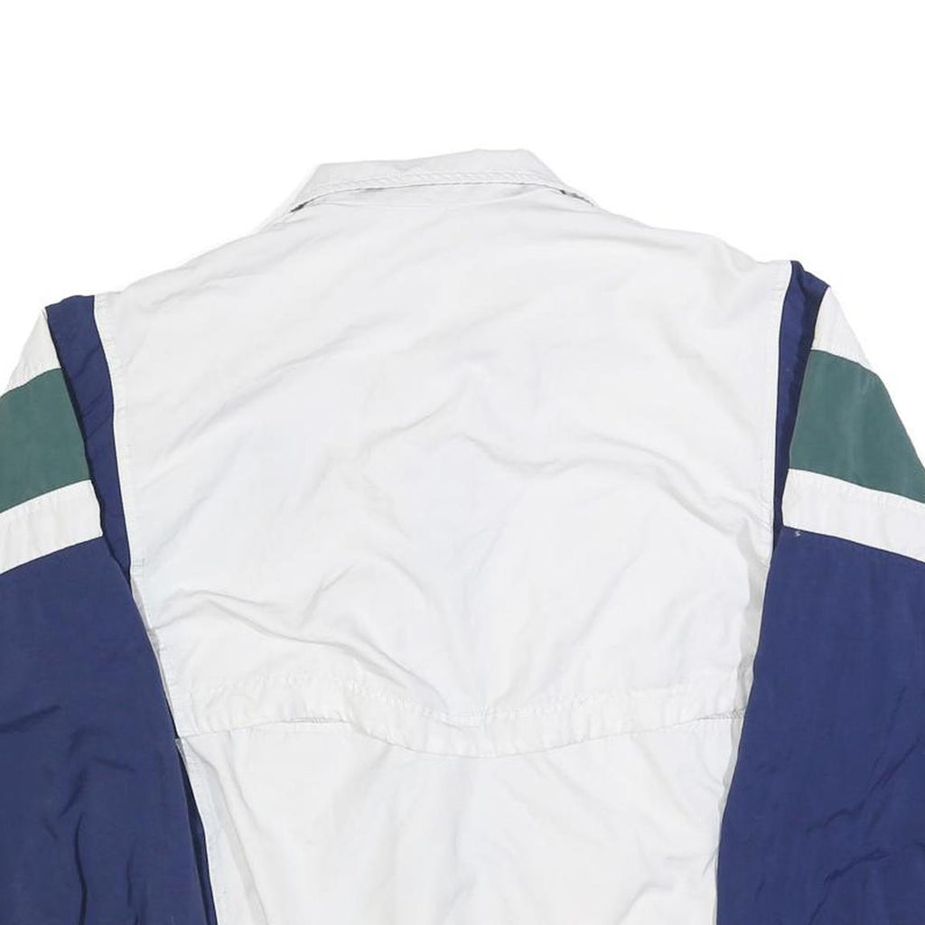 NIKE Mens White & Navy Colourblock Zip Jacket S Polyester Blend Retro Sportswear