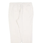 NEW BALANCE Womens Joggers White L W34 L30 Slim Tapered Comfortable Cotton Blend