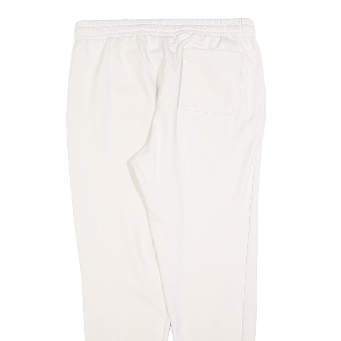 NEW BALANCE Womens Joggers White L W34 L30 Slim Tapered Comfortable Cotton Blend