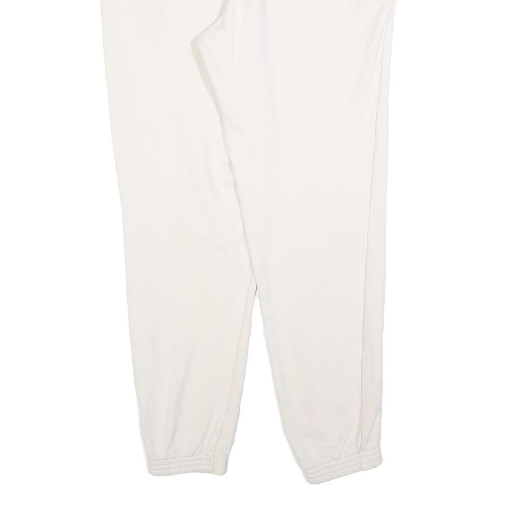NEW BALANCE Womens Joggers White L W34 L30 Slim Tapered Comfortable Cotton Blend