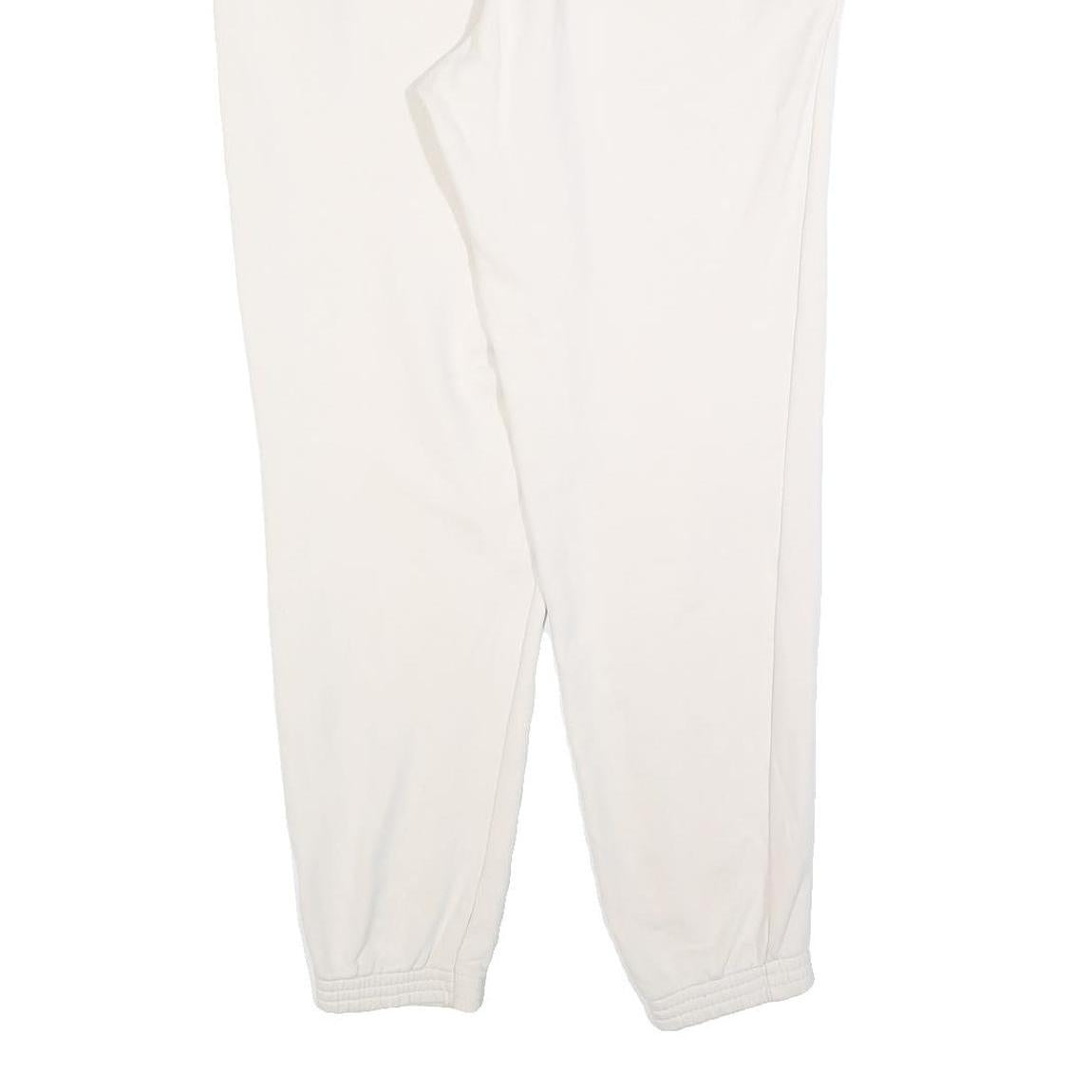 NEW BALANCE Womens Joggers White L W34 L30 Slim Tapered Comfortable Cotton Blend