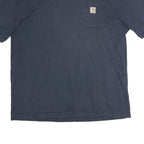 CARHARTT Mens Navy Blue Pocket T-Shirt XL Short Sleeve Crew Neck Cotton Casual