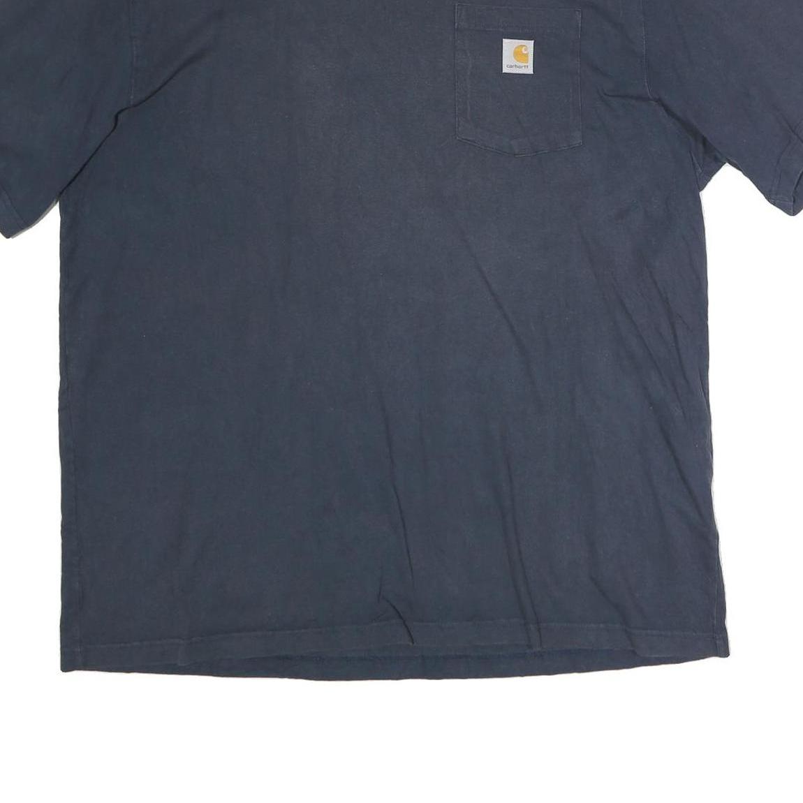 CARHARTT Mens Navy Blue Pocket T-Shirt XL Short Sleeve Crew Neck Cotton Casual