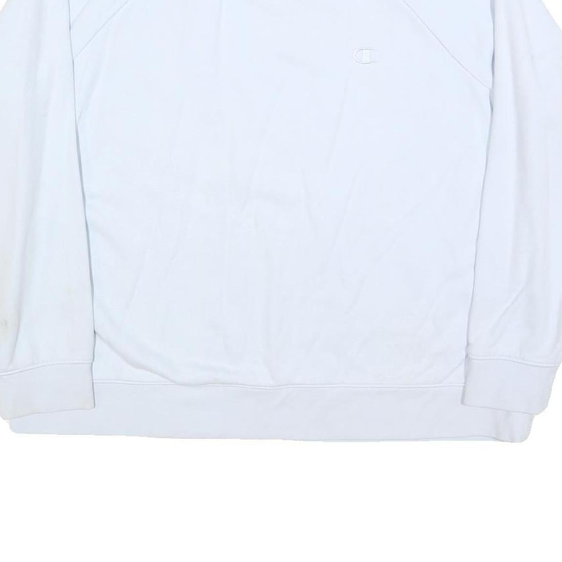 CHAMPION Womens White Crew Neck XL Cotton Blend Sweatshirt Logo Embroidered