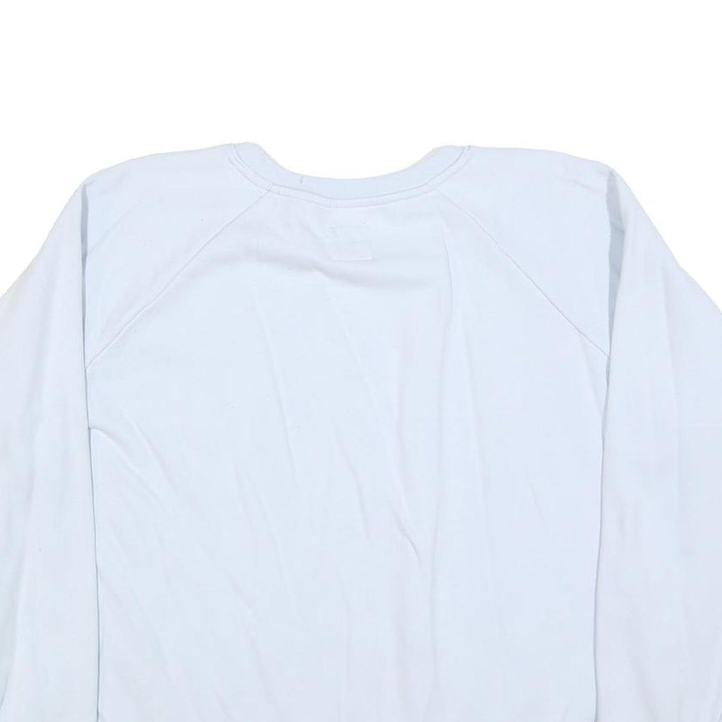 CHAMPION Womens White Crew Neck XL Cotton Blend Sweatshirt Logo Embroidered